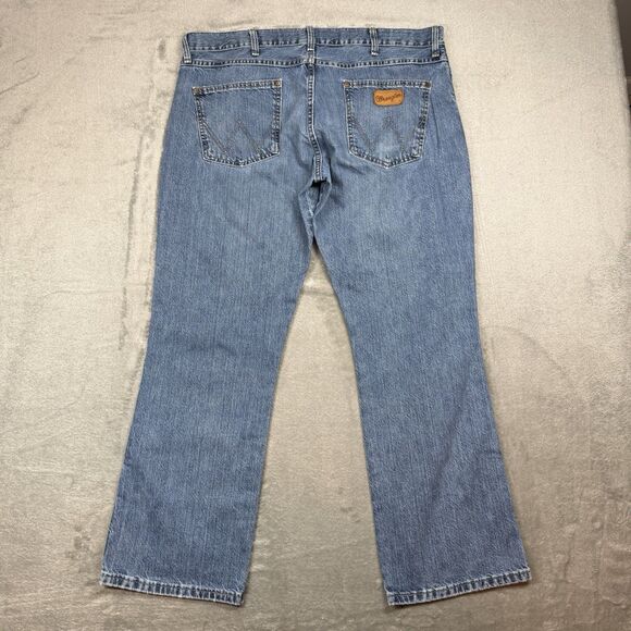 Wrangler Retro Slim Boot Jeans Men 38x30 Blue Cotton Cowboy Western Rodeo - Picture 2 of 10